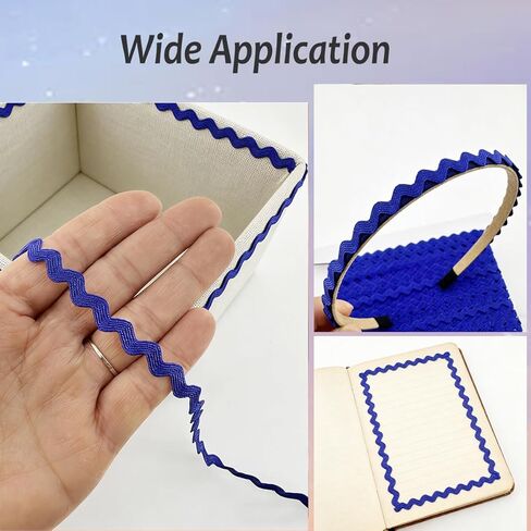 Navy Blue RIC Rac Trim 5mm 27 Yards Rick Rack Trim for Sewing Wave Bending Fringe Trim Woven DIY Clothes Dress Gift Wrapping Home Wedding Party Decoration in Saudi Arabia