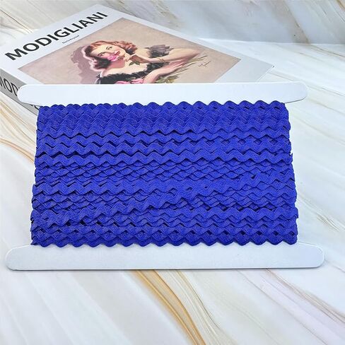 Navy Blue RIC Rac Trim 5mm 27 Yards Rick Rack Trim for Sewing Wave Bending Fringe Trim Woven DIY Clothes Dress Gift Wrapping Home Wedding Party Decoration in Saudi Arabia
