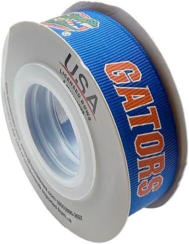 7/8" Florida Gators Grosgrain Decorative Ribbon, Licensed By USA Licensed Bows - Officially Licensed - 10 Yards (30 Feet) in Saudi Arabia