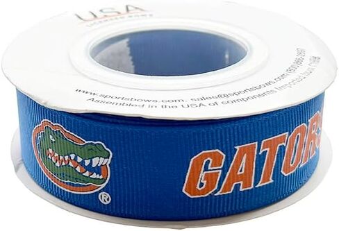 7/8" Florida Gators Grosgrain Decorative Ribbon, Licensed By USA Licensed Bows - Officially Licensed - 10 Yards (30 Feet) in Saudi Arabia