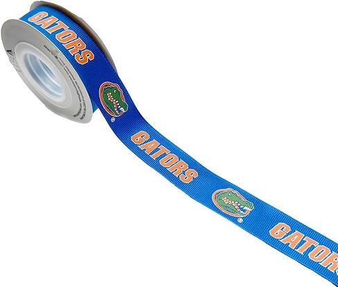 7/8" Florida Gators Grosgrain Decorative Ribbon, Licensed By USA Licensed Bows - Officially Licensed - 10 Yards (30 Feet) in Saudi Arabia
