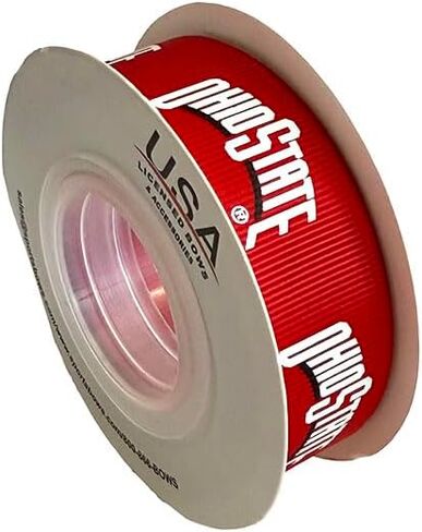 7/8" Ohio State Grosgrain Decorative Ribbon, Licensed by USA Licensed Bows - Officially Licensed - 5 Meters (16" Feet) in Saudi Arabia