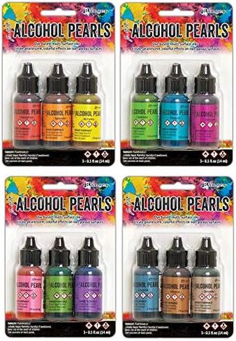 Alcohol Ink Pearls Bundle: 3-Packs of 0.5fl oz Each - Sets 01-04 (12 Colors Total). in Saudi Arabia