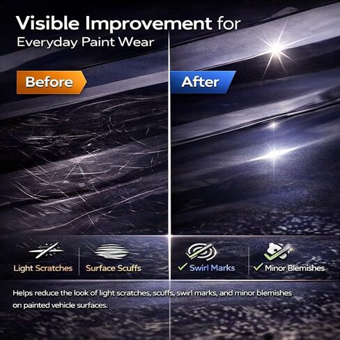Car Scratch Remover for Light Scratches & Scuffs, Easy DIY Car Paint Repair Kit to Reduce Swirl Marks and Restore Shine, Polishing Compound with Sponge & Microfiber Towel (2Pcs) in Saudi Arabia
