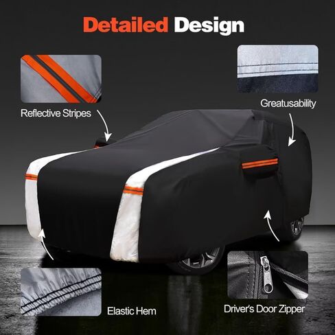 10 Layers Car Cover Custom Fit for Sienna 100% Waterproof All Weather Automobilesl, Heavy Duty Car Covers for Rain Sun UV Protection with Door Zipper. in Saudi Arabia