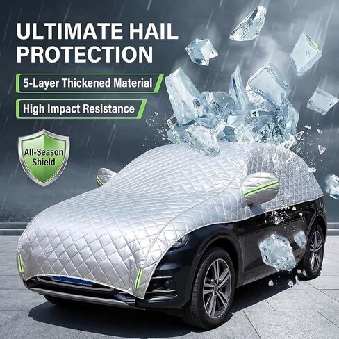 Hail Protection Car Cover for SUV (181–200") – 5MM Thick Padded 5-Layer Hail Cover, Waterproof All Weather, Windproof, UV Resistant, Anti-Dent Protection for SUV Hatchback Truck in Kuwait