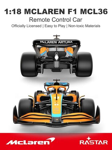 RASTAR 93300 1/18 Officially Licensed McLaren F1 MCL36 Racing RC Car Collectible Model with 2.4GHz Remote Control, Independent Suspension & DIY Labels for Play & Display - Ideal Gift for F1 Fans 6+ in Saudi Arabia