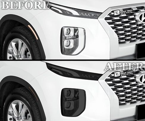 مجموعة ألوان المصابيح الخلفية الكاملة للمصابيح الأمامية من BOGAR TECH DESIGNS متوافقة مع Hyundai Palisade 2020-2022، دخان داكن in Kuwait