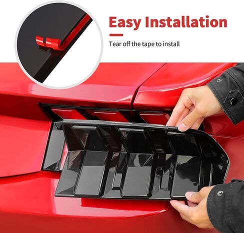 Rear Tail Light Cover Tail Light Lamp Cover Guard Trim Compatible with Ford Mustang 2024 + Exterior Accessories(Black) in Kuwait