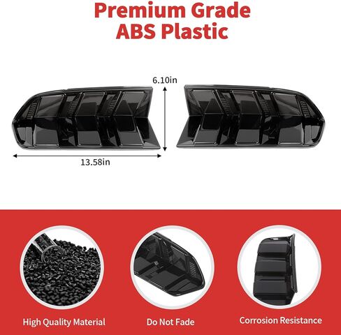 Rear Tail Light Cover Tail Light Lamp Cover Guard Trim Compatible with Ford Mustang 2024 + Exterior Accessories(Black) in Kuwait