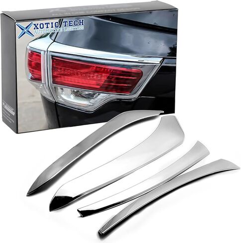 x xotic tech غطاء خلفي للحواجب مزود بإضاءة خلفية متوافق مع Toyota Highlander 2014-2016 (كروم) in Kuwait