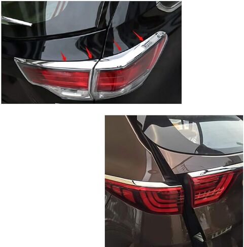 x xotic tech غطاء خلفي للحواجب مزود بإضاءة خلفية متوافق مع Toyota Highlander 2014-2016 (كروم) in Kuwait