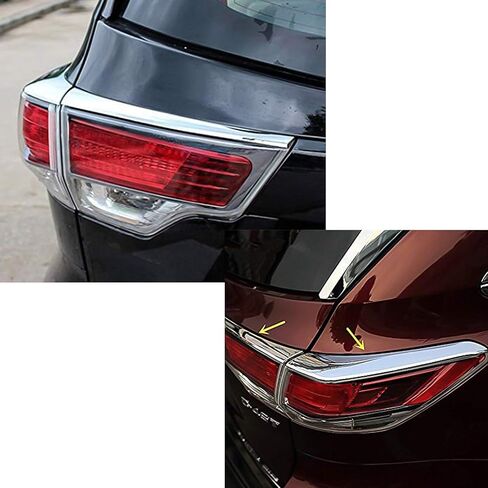 x xotic tech غطاء خلفي للحواجب مزود بإضاءة خلفية متوافق مع Toyota Highlander 2014-2016 (كروم) in Kuwait