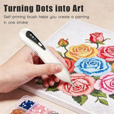 Ohotecy Electric Diamond Painting Pen with Adjustable Suction, Cordless Rechargeable Vacuum Rhinestone & Crystal Picker Tool for Round, Square & AB Drills, Low Noise Pro Diamond Art Accessories in Kuwait