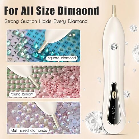 Ohotecy Electric Diamond Painting Pen with Adjustable Suction, Cordless Rechargeable Vacuum Rhinestone & Crystal Picker Tool for Round, Square & AB Drills, Low Noise Pro Diamond Art Accessories in Kuwait