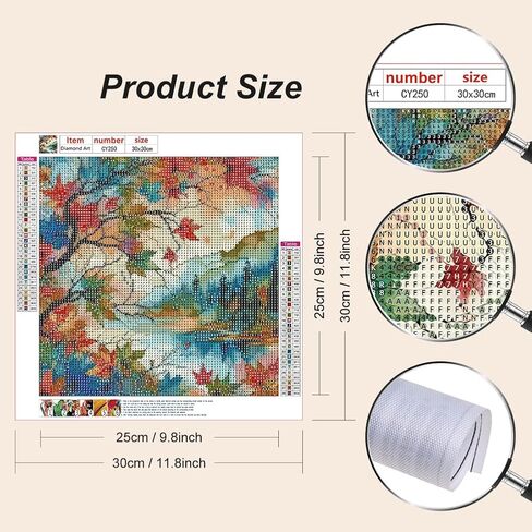 Stalente Diamond Painting Kits for Adults Stained Glass Maple Leaf, 5D DIY Diamond Art Kits for Beginners Round Full Drill Diamond Painting for Home Wall Decoration Gift 12×12inch in Kuwait