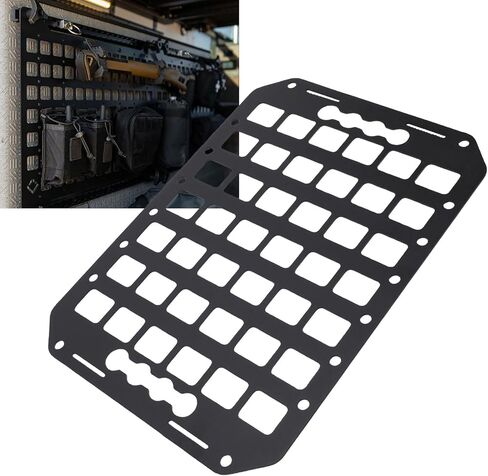 Aramox Vehicle Molle Panel, Aluminum Car Modular Storage Panel with L Track for SUVs Pickup Van Sedans, 356x254x2mm / 14x10x0.08in in Kuwait