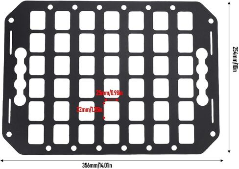 Aramox Vehicle Molle Panel, Aluminum Car Modular Storage Panel with L Track for SUVs Pickup Van Sedans, 356x254x2mm / 14x10x0.08in in Kuwait