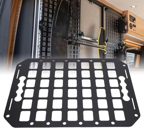 Aramox Vehicle Molle Panel, Aluminum Car Modular Storage Panel with L Track for SUVs Pickup Van Sedans, 356x254x2mm / 14x10x0.08in in Kuwait