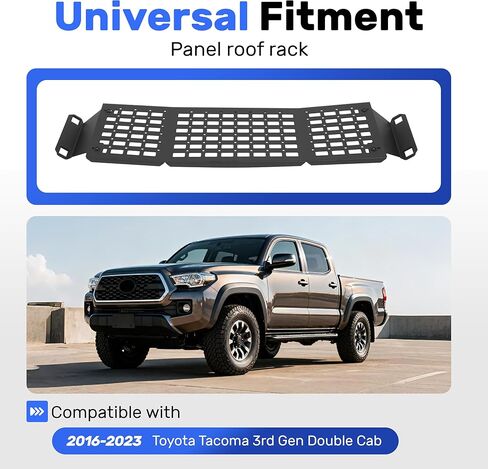 وحدة تخزين علوية لسقف اللوحة السوداء من ALMULOO متوافقة مع 2016-2023 Toyota Tacoma الجيل الثالث منظم تخزين داخلي مزدوج الكابينة من الفولاذ شديد التحمل in Kuwait