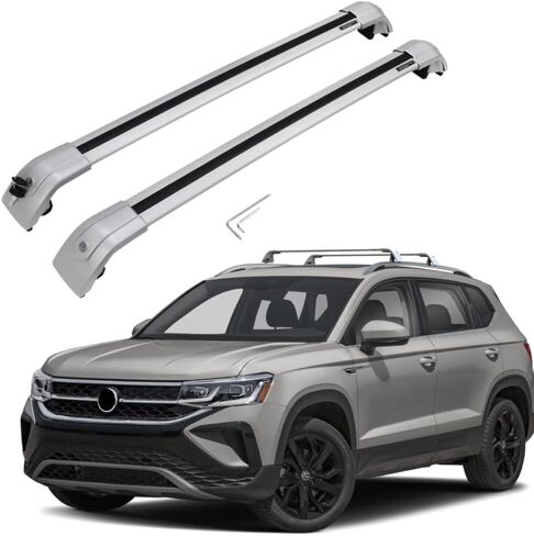 Roof Rack Cross Bars fit for Volkswagens VW Taos 2022-2024 (with Factory Side Rail) Silver Side Rails Cargo Bar in Saudi Arabia