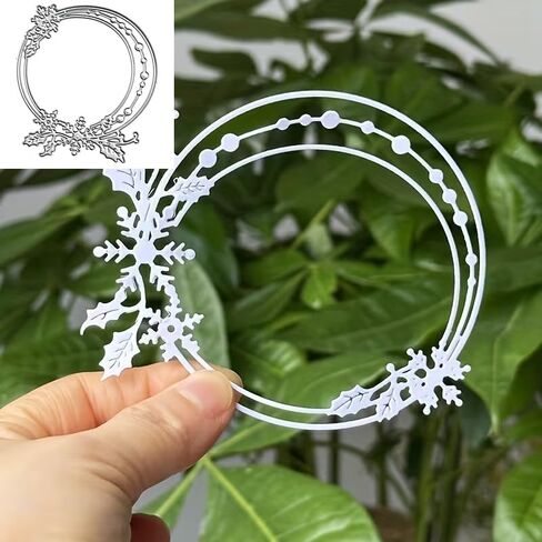 Christmas Snowflake Circle Frame Dies Metal Die Cuts, Cutting Dies Cut Stencils for DIY Scrapbooking Cards Photo Album Decorative Embossing Paper Dies for Scrapbooking Card Making in Kuwait