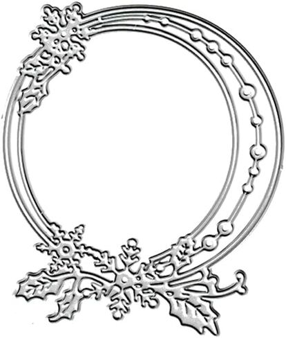 Christmas Snowflake Circle Frame Dies Metal Die Cuts, Cutting Dies Cut Stencils for DIY Scrapbooking Cards Photo Album Decorative Embossing Paper Dies for Scrapbooking Card Making in Kuwait