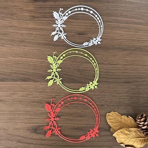 Christmas Snowflake Circle Frame Dies Metal Die Cuts, Cutting Dies Cut Stencils for DIY Scrapbooking Cards Photo Album Decorative Embossing Paper Dies for Scrapbooking Card Making in Kuwait