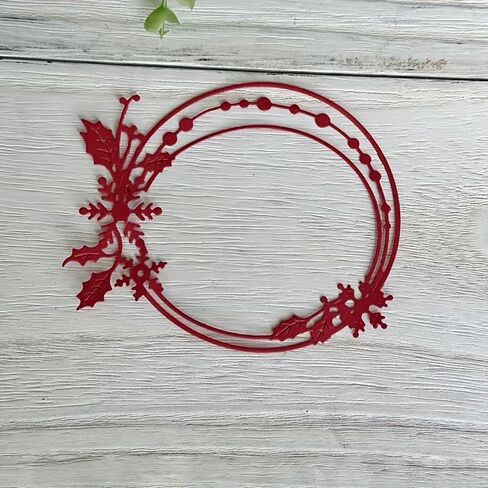 Christmas Snowflake Circle Frame Dies Metal Die Cuts, Cutting Dies Cut Stencils for DIY Scrapbooking Cards Photo Album Decorative Embossing Paper Dies for Scrapbooking Card Making in Kuwait