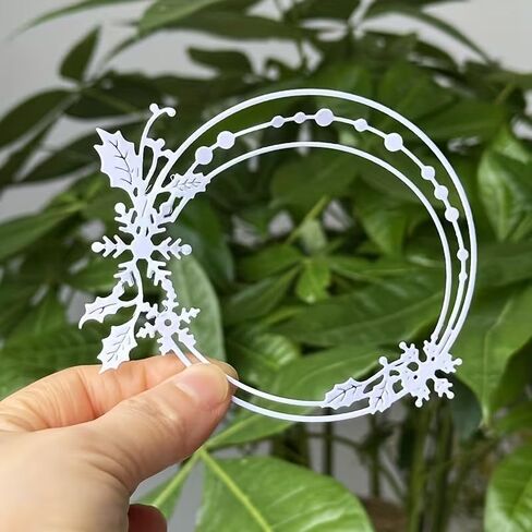 Christmas Snowflake Circle Frame Dies Metal Die Cuts, Cutting Dies Cut Stencils for DIY Scrapbooking Cards Photo Album Decorative Embossing Paper Dies for Scrapbooking Card Making in Kuwait