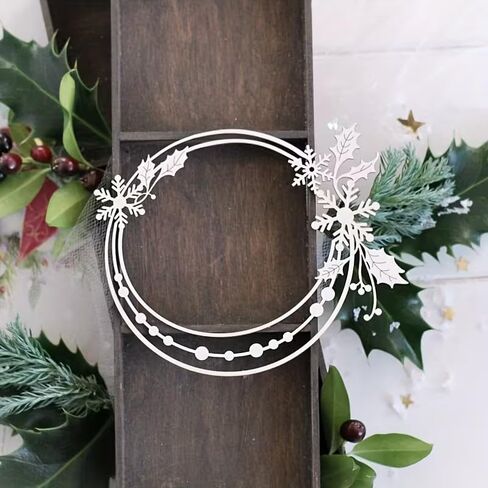 Christmas Snowflake Circle Frame Dies Metal Die Cuts, Cutting Dies Cut Stencils for DIY Scrapbooking Cards Photo Album Decorative Embossing Paper Dies for Scrapbooking Card Making in Kuwait
