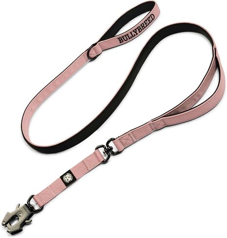 BULLYBREED Premium Heavy Duty Dog Leash, Tactical Dog Leash, Quick Release Frog Clip with Dual Anti-Tangling Swivel System, Ideal for Large and Medium Dogs That Pull with Soft Handle (Pink, 4 feet) in Saudi Arabia