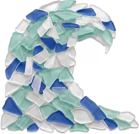 Nautical Crush Trading Sea Glass Craft - 11 Ounces Cobalt Blue White & Aqua - Beach Glass Craft - Sea Glass Décor - Sea Glass Vase Filler - Sea Glass Crafting - Bag of Sea Glass - Craft Glass in Saudi Arabia