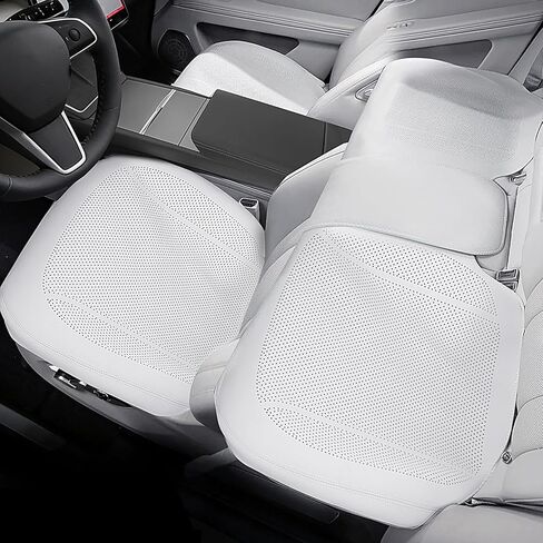 3 Packs Nappa Leather Front & Rear Seat Covers for Tesla Model Y/3 Highland/Juniper 2025 2026 Interior Accessories, Breathable All-Season Non-Slip Bottom Seat Protectors Cushion (Black) in Saudi Arabia