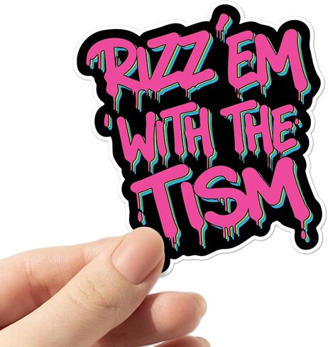 ملصق Rizz'Em with The Tism للسيارات والشاحنات وأجهزة الكمبيوتر المحمولة وأدوات المشروبات والتوعية بمرض التوحد in Kuwait