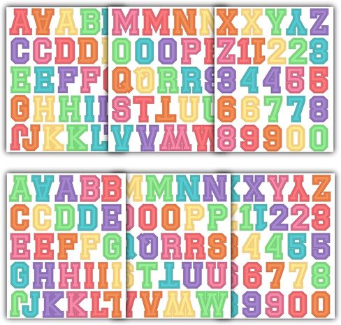 Rainbow Varsity Letterman Stickers, 150+ Vinyl Alphabet Stickers, 2.4 Inch Tall Decals for Arts, Crafts, Posters, and Scrapbooking in Saudi Arabia
