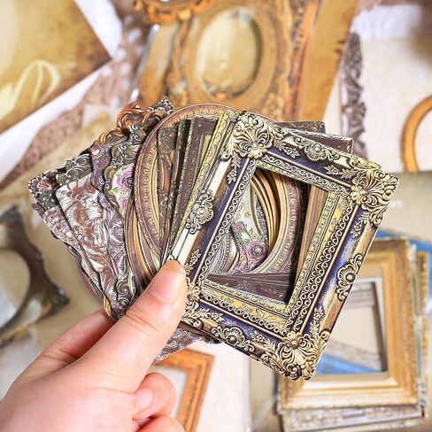 80 Pcs Vintage Baroque Frame Stickers for Scrapbooking, Aesthetic Antique Picture Frame Decorative Stickers, Self-Adhesive Junk Journal Supplies & Scrapbook Embellishments for Bullet Journal, Crafts in Saudi Arabia