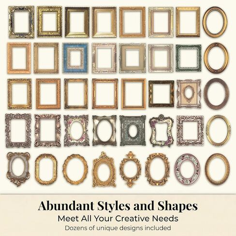 80 Pcs Vintage Baroque Frame Stickers for Scrapbooking, Aesthetic Antique Picture Frame Decorative Stickers, Self-Adhesive Junk Journal Supplies & Scrapbook Embellishments for Bullet Journal, Crafts in Saudi Arabia