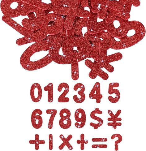 PATIKIL Number Foam Stickers, 72Pcs Numbers 0-9 EVA Self Adhesive Glitters Foam Shape Sticker Craft Supplies for Scrapbook Card DIY Making Home Decor, Silver in Kuwait