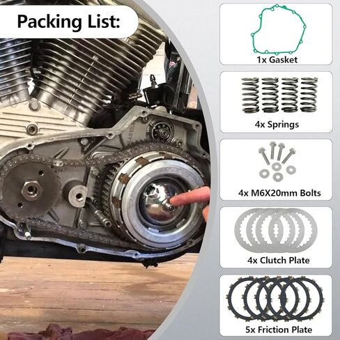 Clutch Friction Clutch Plate Gasket Kit with Springs Bolts Compatible with EX250 Ninja 250R 1988-2007 13088-1013 13089-026 11009-1872 in Kuwait