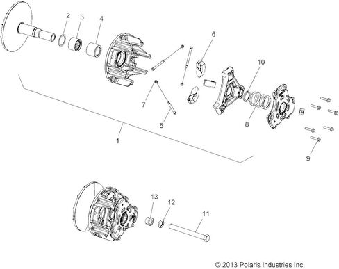 Polaris Ranger Diesel Drive Clutch Assembly, Compatible with Polaris Models for Perfect Fit, Genuine OEM Part 1323412, Qty 1 in Saudi Arabia