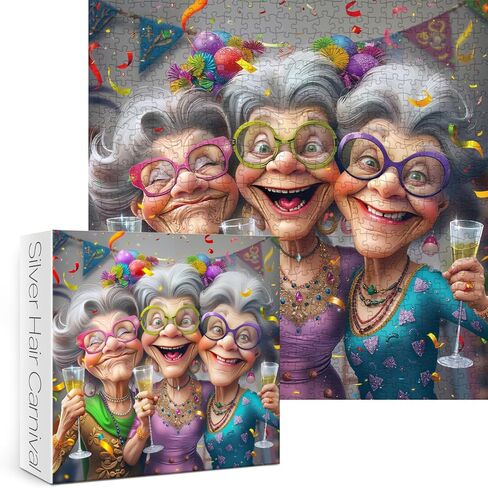 Grandma Friendship Puzzles for Adult 1000 Pieces. Funny Grandma Party Jigsaw Puzzles. Challenging Cute Old Woman Art Puzzles in Saudi Arabia