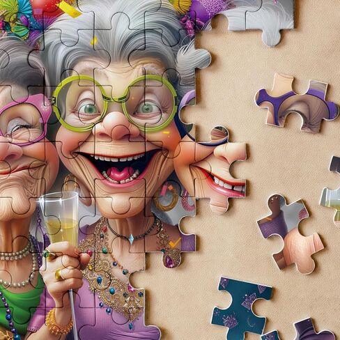 Grandma Friendship Puzzles for Adult 1000 Pieces. Funny Grandma Party Jigsaw Puzzles. Challenging Cute Old Woman Art Puzzles in Saudi Arabia