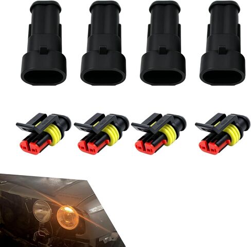 4 Set 2 Pin Waterproof Connector, Plug in Male and Female Electrical Connectors, 12V Plug Connector Harness, Fit for Car Truck Boat Motorcycle in Saudi Arabia