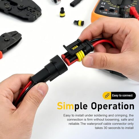 4 Set 2 Pin Waterproof Connector, Plug in Male and Female Electrical Connectors, 12V Plug Connector Harness, Fit for Car Truck Boat Motorcycle in Saudi Arabia