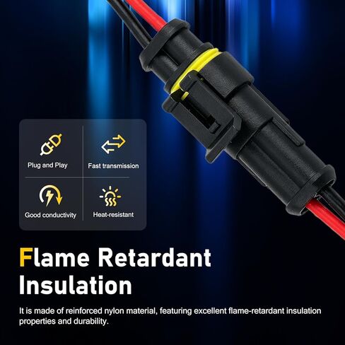 4 Set 2 Pin Waterproof Connector, Plug in Male and Female Electrical Connectors, 12V Plug Connector Harness, Fit for Car Truck Boat Motorcycle in Saudi Arabia