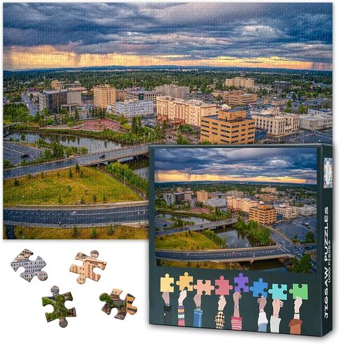 Puzzles for Adults 1000 Pieces: Las Vegas Strip City Night Landscape Jigsaw Puzzle - Challenging 1000 Piece Puzzle for Adults US City Skylines Artwork for Home Decor & Relaxation 27.5"x19.6"/70*50cm in Kuwait