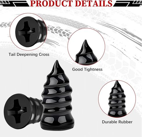 JAMIEWIN 60 PCS Tire Repair Screws Kit, Vacuum Self Sealing Tire Plugs Screw Type Rubber Nail Kit, Screw in Tire Plugs Heavy Duty for Car, Tractor, Motorcycle, Truck, SUV Tire Puncture Repair in Saudi Arabia