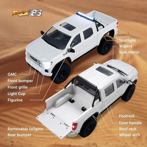 BEEZRC FMS 1/18 FCX18S Sierra S Brushless RC Crawler, Officially Authorized, RTR Off-Road 4x4 with LED Lights mini RC Truck, Two-Speed Switch, Remote Control Car for Adults in Saudi Arabia