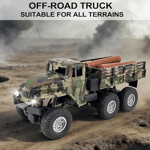 Camouflage RC Military Truck for Kids - 1:16 4WD Remote Control Car, All Terrain Rock Crawler Army Military Vehicle Toy, Off-Road Transport Monster Trucks, Birthday for Boys in Saudi Arabia
